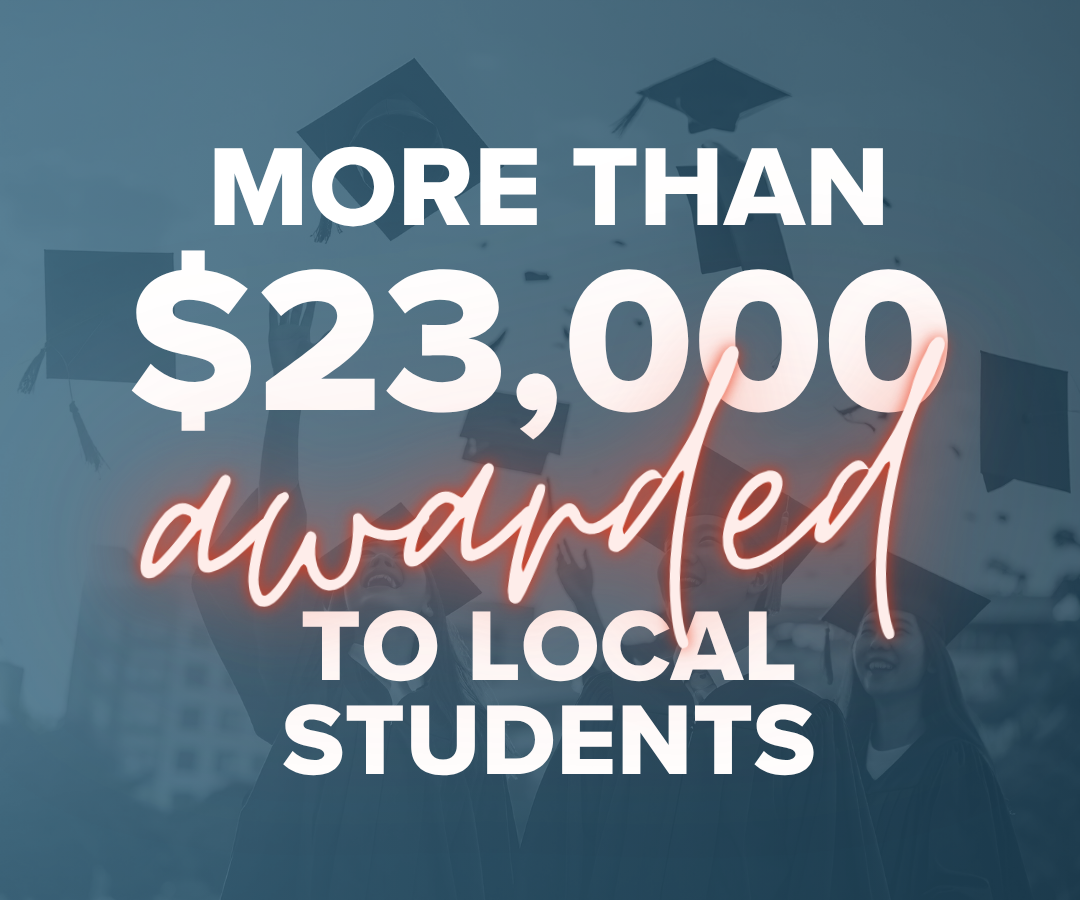 graphic on blue background with what text that reads: $18,000 awarded since 2020